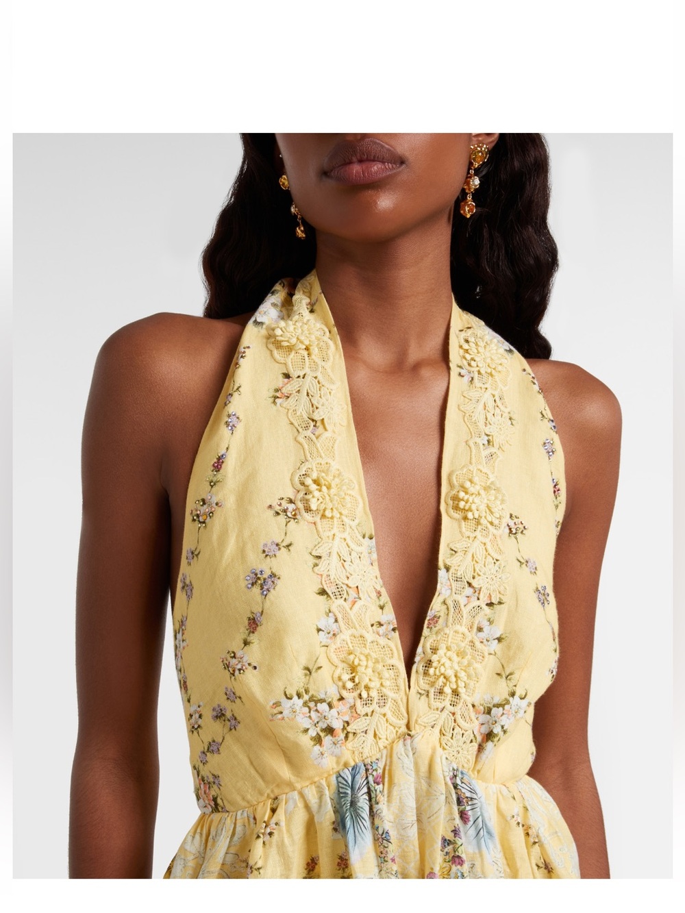 CAMILLA
Embellished floral halterneck linen minidress - Picture 4 of 10